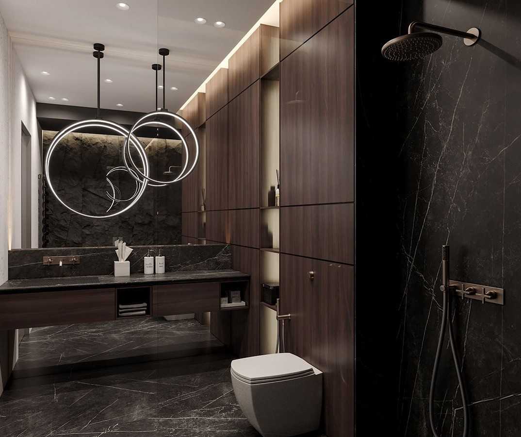 Contemporary Bathroom with Homogeneous Tiles and Mirror