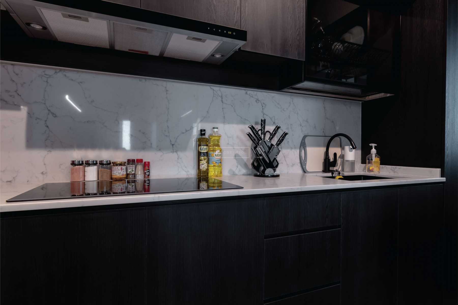 Modern Kitchen with Countertop and Kitchen Accessories