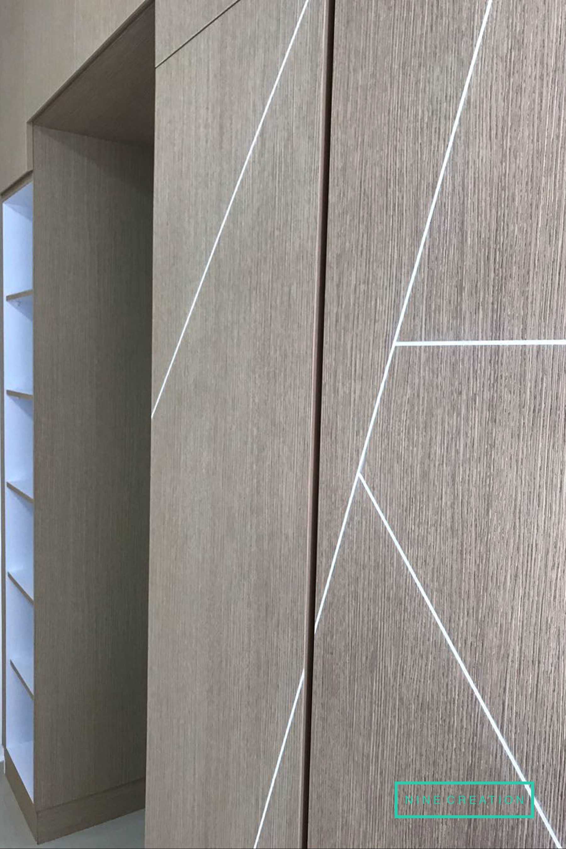 Scandinavian Bedroom with Vinyl Flooring and Cove Lighting