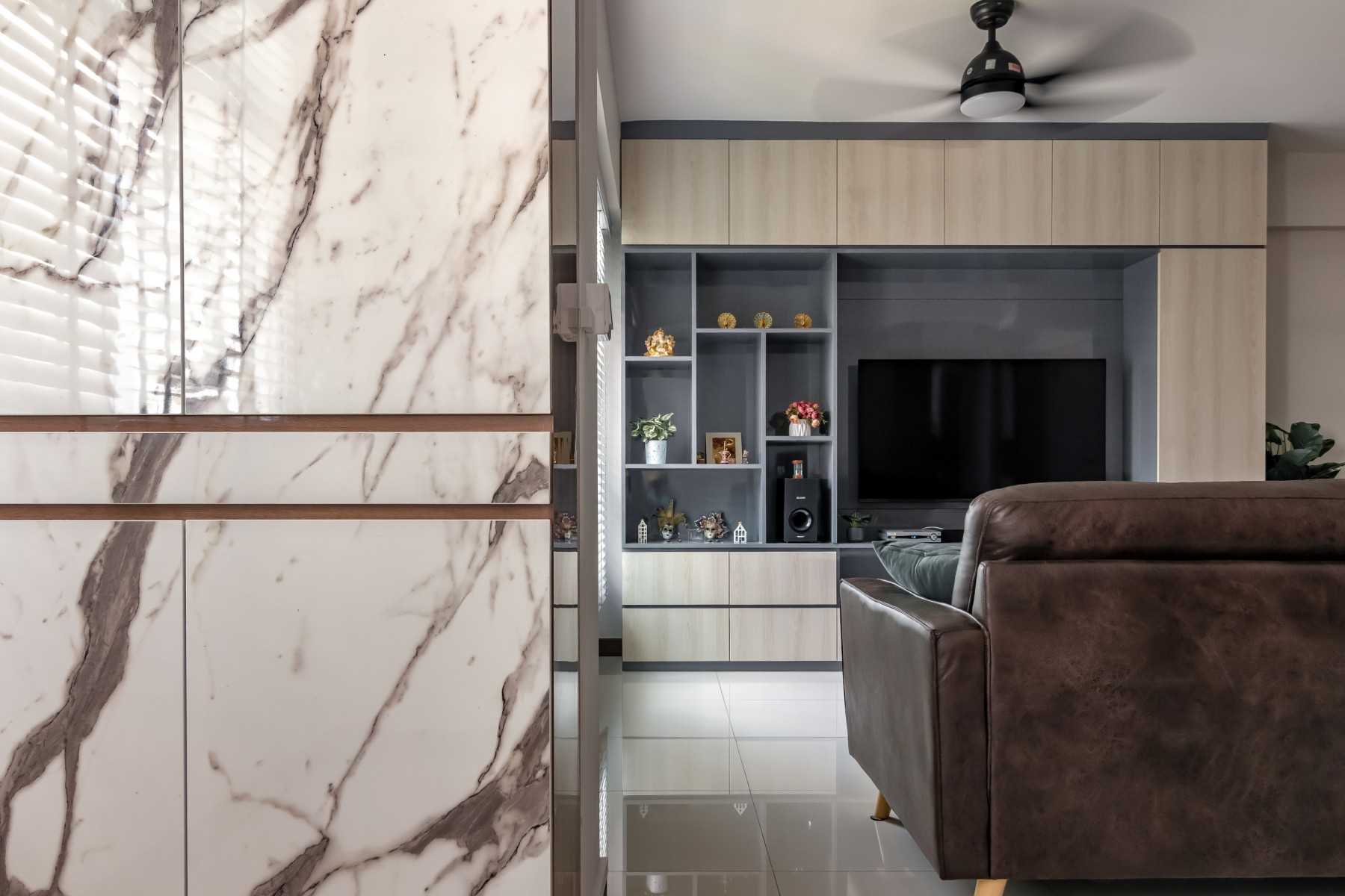Modern Living Room with TV Console and Sofa