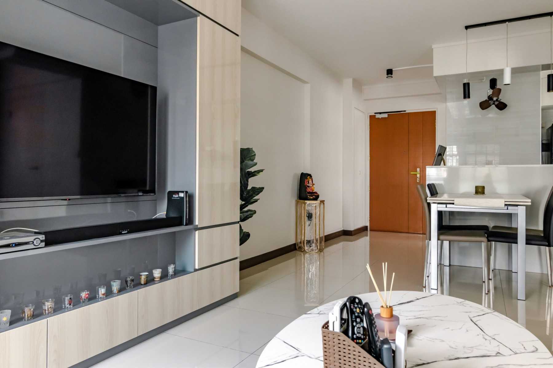 Modern Living Room with TV Console and TV