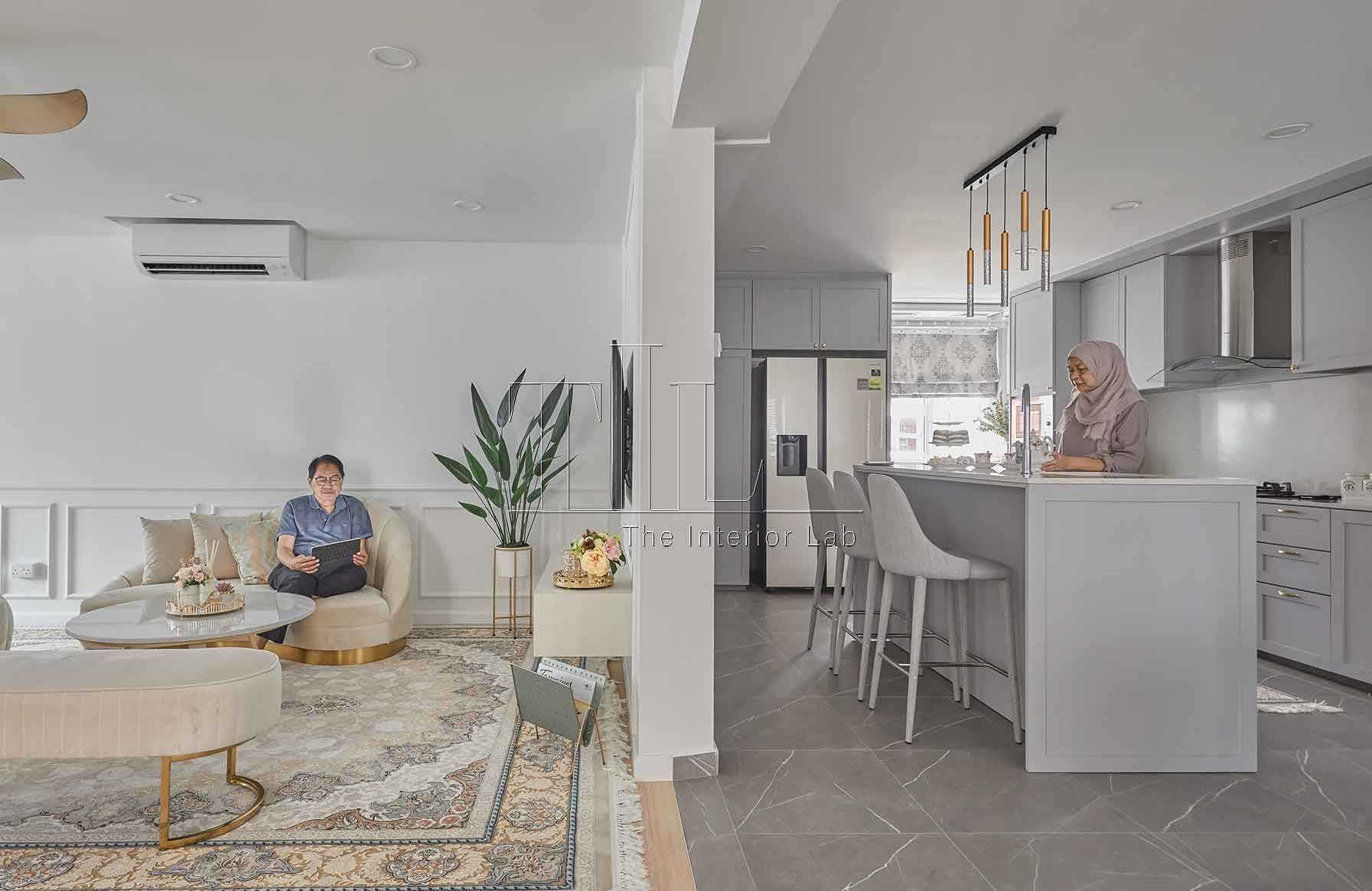 Contemporary Kitchen with Countertop and Kitchen Island