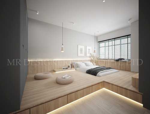 Minimalist Bedroom at upper east coast siglap lodge
