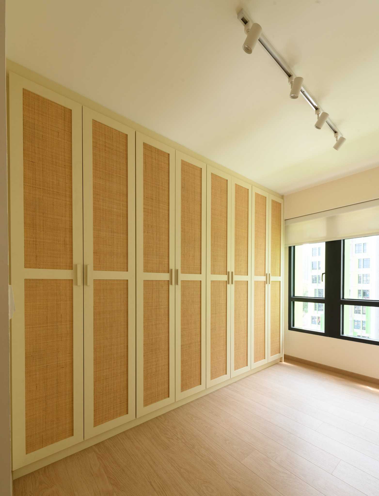 Scandinavian Bedroom with Vinyl Flooring and Wardrobe