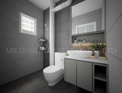 Contemporary Bathroom at yishun 115A