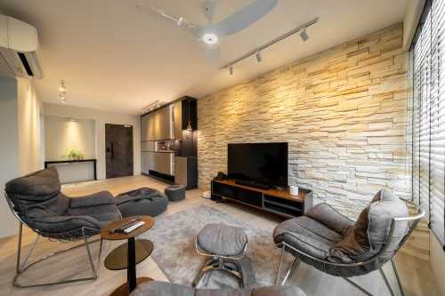 Industrial Living Room at Bukit Panjang | Senja Parc View