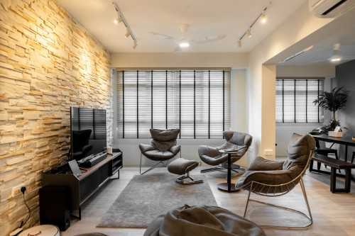 Industrial Living Room at Bukit Panjang | Senja Parc View