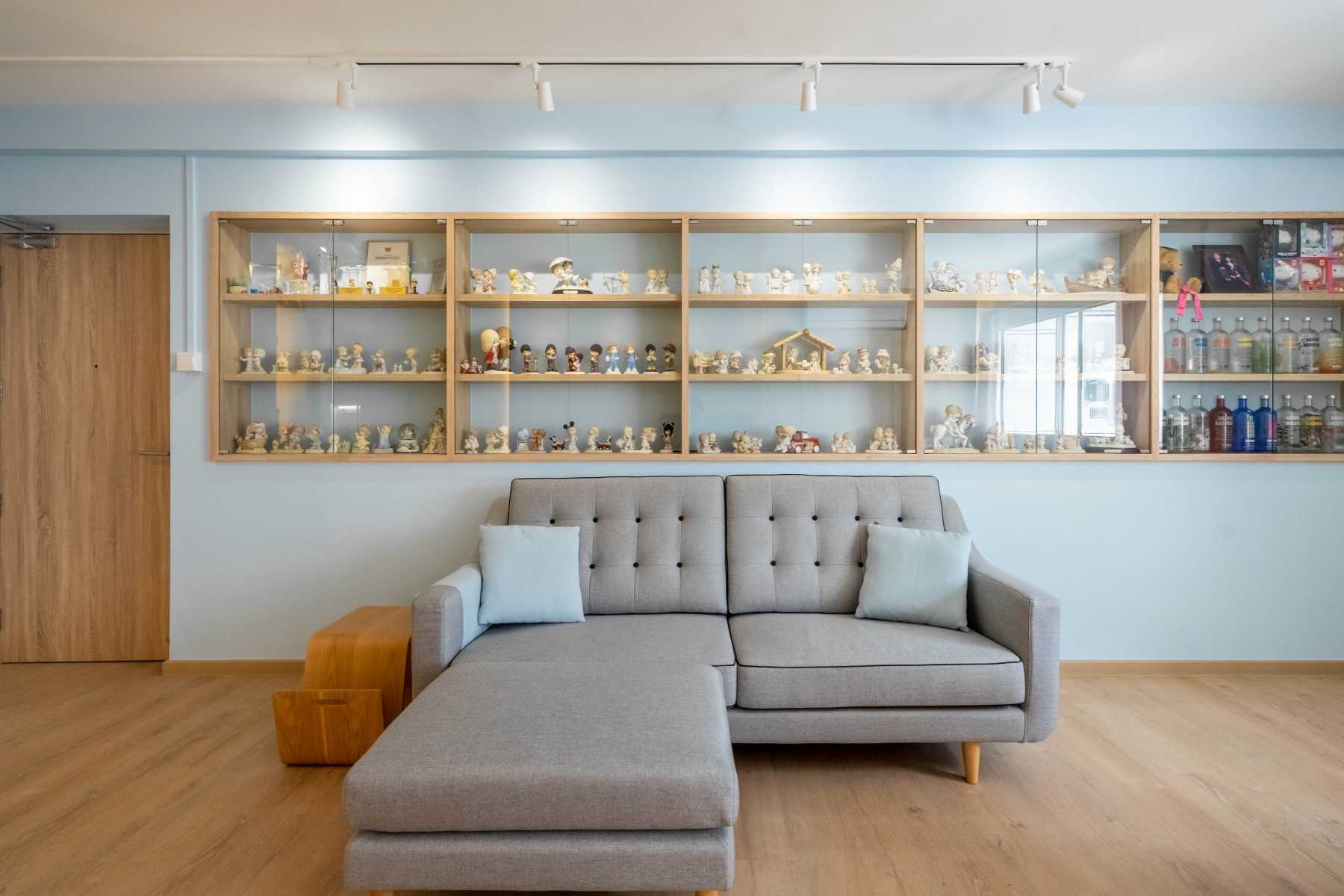 Minimalist Living Room with TV Console and Drop Light