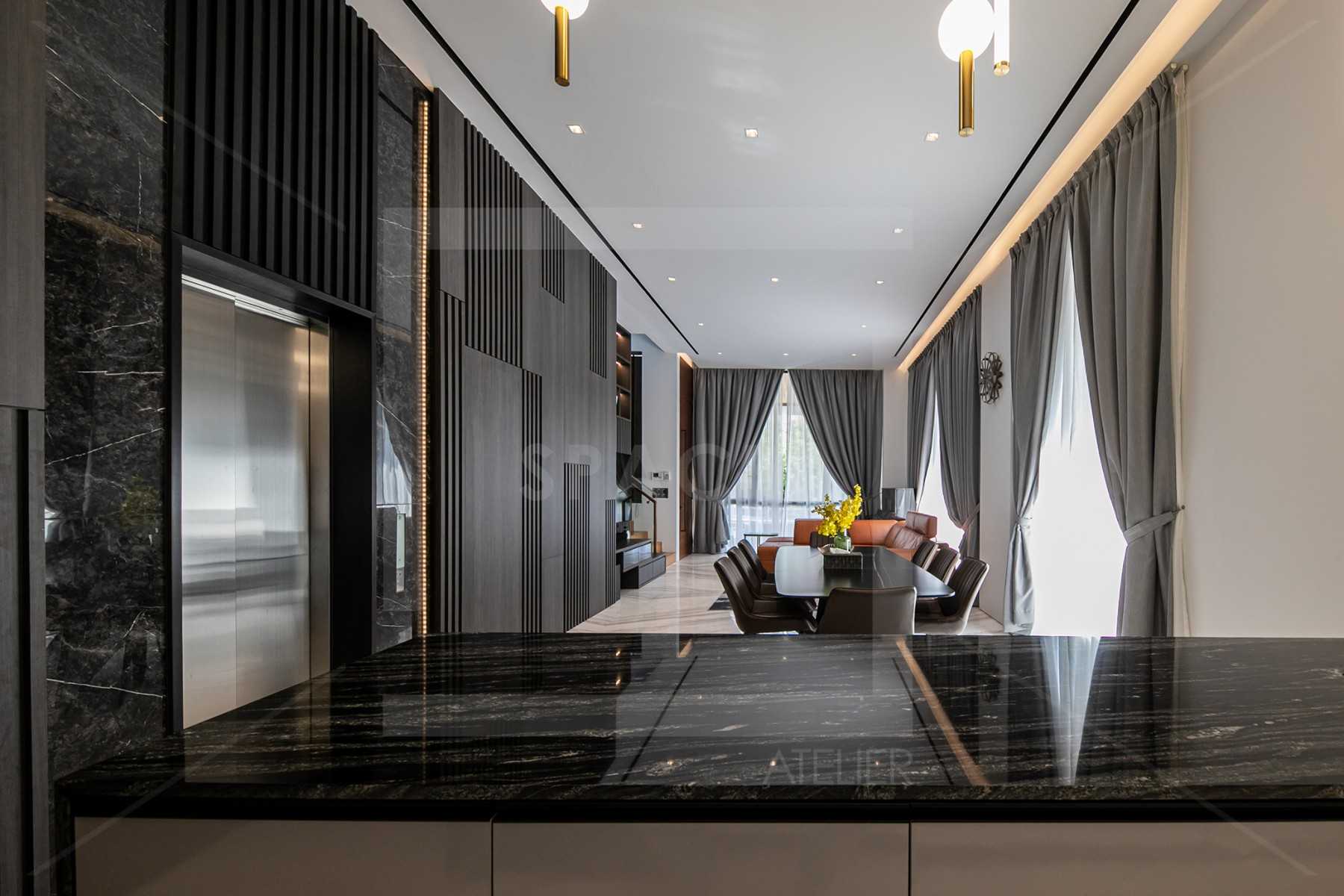 Contemporary Living Room with TV Console and Ceiling Light