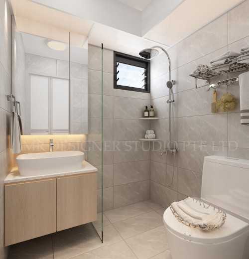 Scandinavian Bathroom at Punggol field 228a