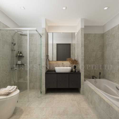 Modern Bathroom at changi rise no 12