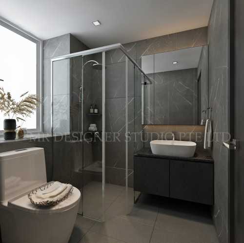 Modern Bathroom at changi rise no 12