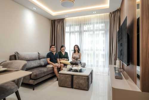 Contemporary Living Room at Bidadari Park Drive, Singapore