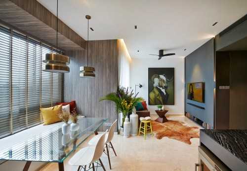 Contemporary Living Room at One Tree Hill Residence