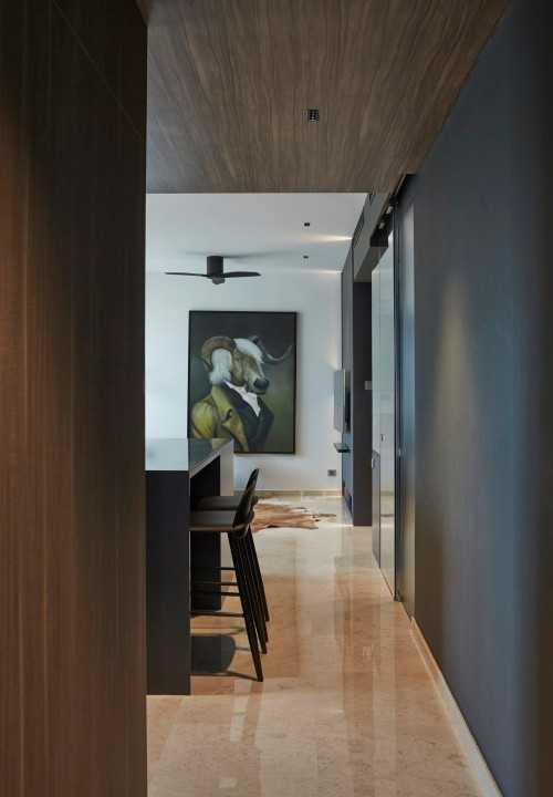 Contemporary Hallway at One Tree Hill Residence