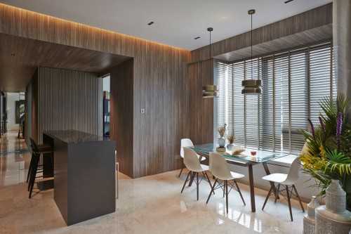 Contemporary Dining Room at One Tree Hill Residence