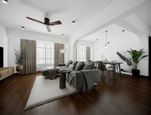 Contemporary Living Room at upper serangoon 471D