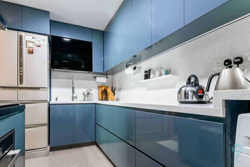 Country Kitchen with Countertop and Cupboard
