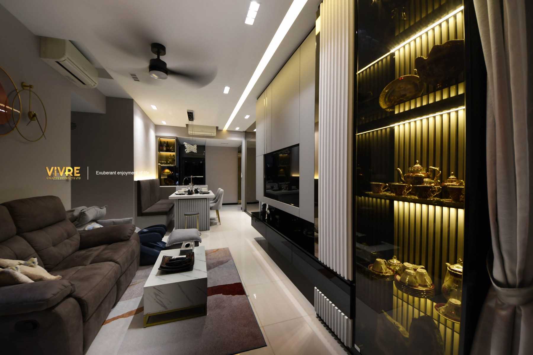 Modern Living Room with Settee and Homogeneous Tiles