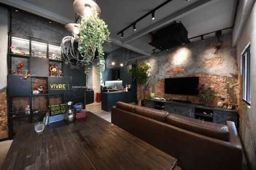 Industrial Living Room at @ Kew Residencia