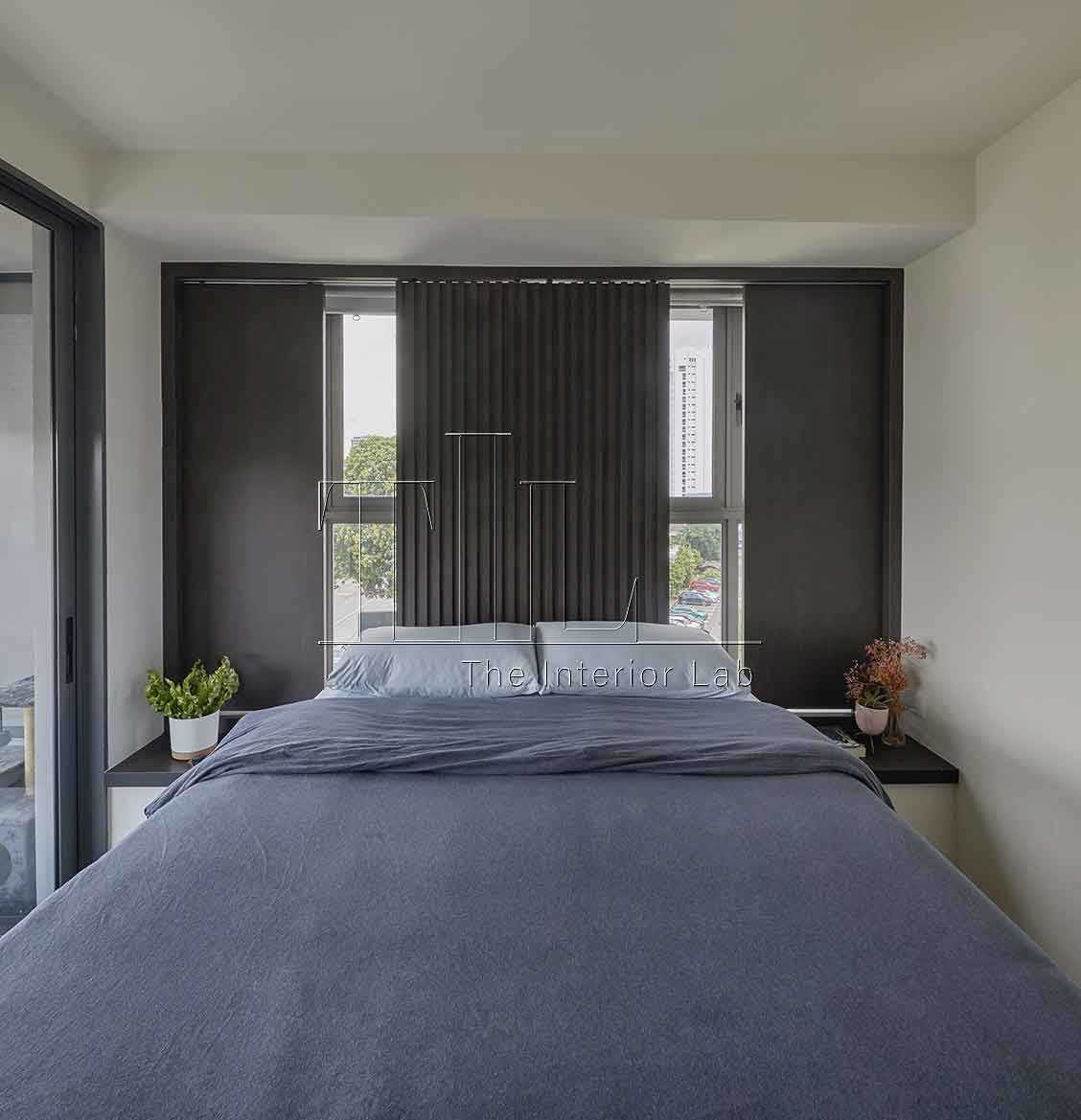 Contemporary Bedroom with Feature Wall and Bed