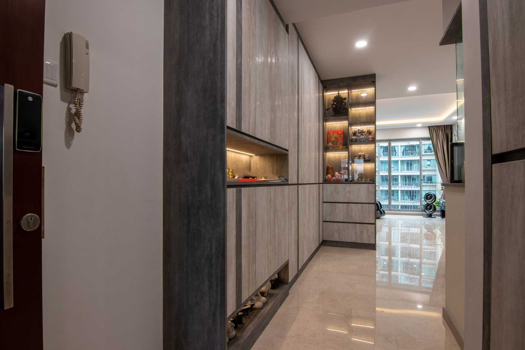 Modern Entryway with Shoe Rack and Shoe Cabinets