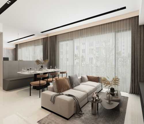Contemporary Living Room at la fiesta sengkang square