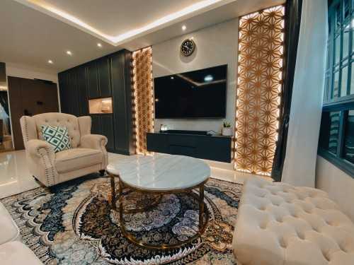Modern Living Room at 620B Tampines Greenverge