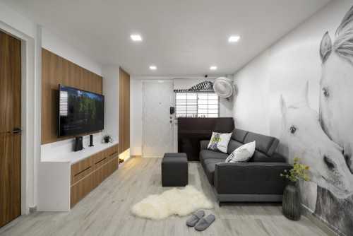 Modern Living Room at Block 91 Lorong 3 Toa Payoh
