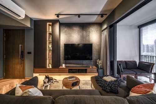 Modern Living Room at Waterbay Condo, Singapore