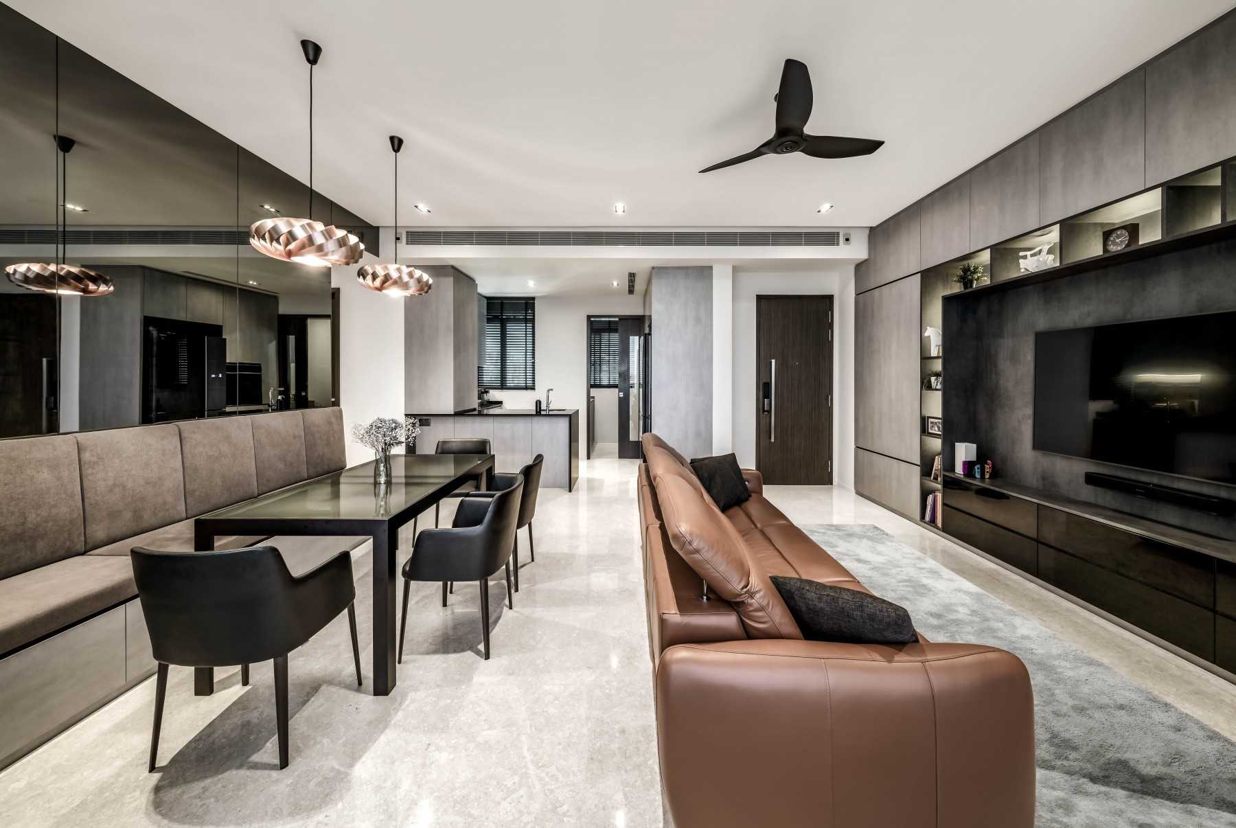 Minimalist Living Room with Carpet and Sofa