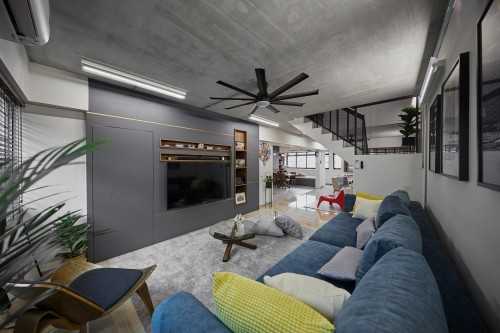 Industrial Living Room at Tampines Avenue 5