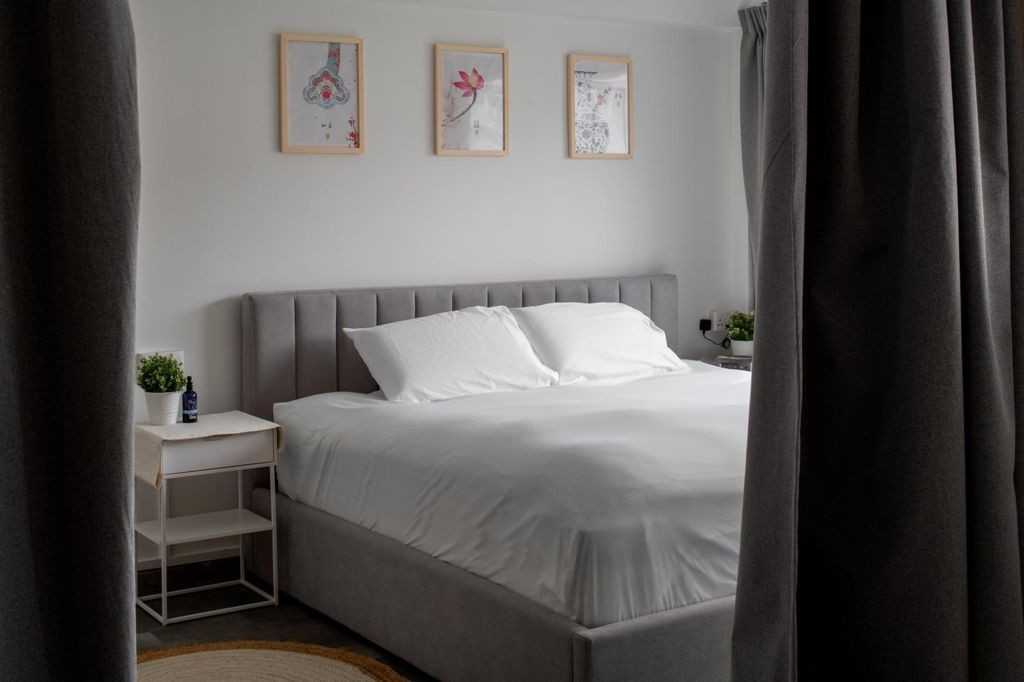 Minimalist Bedroom with Wardrobe and Built-in Bed