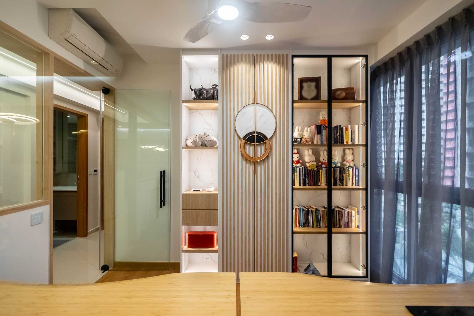 Scandinavian Study with Desk and Storage Cabinets