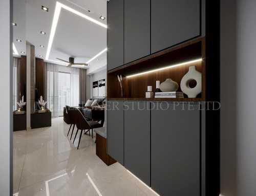 Contemporary Living Room at The Stirling residence