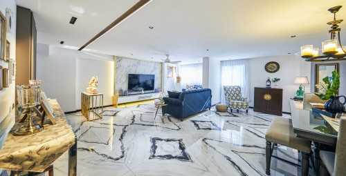 Contemporary Living Room at Hougang Street 91