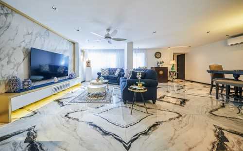 Contemporary Living Room at Hougang Street 91