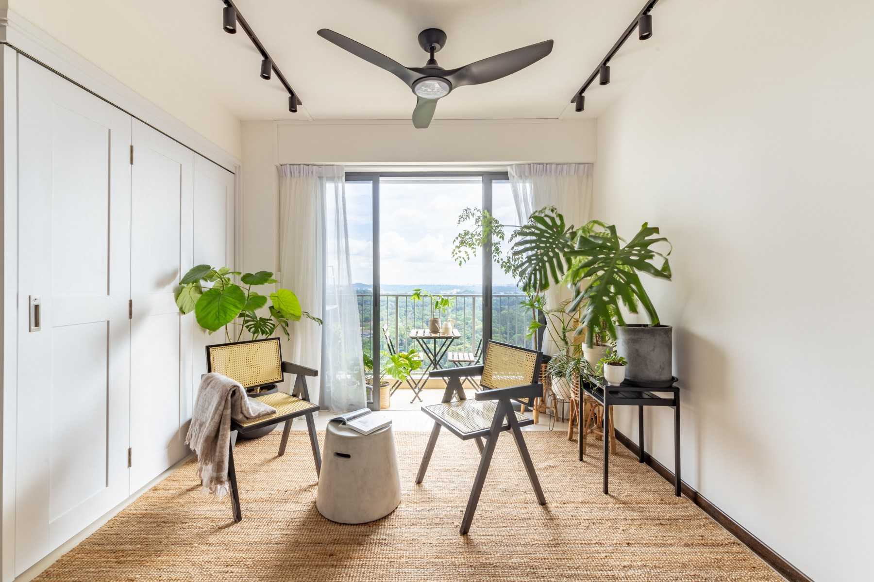 Minimalist Living Room with Carpet and Coffee Table