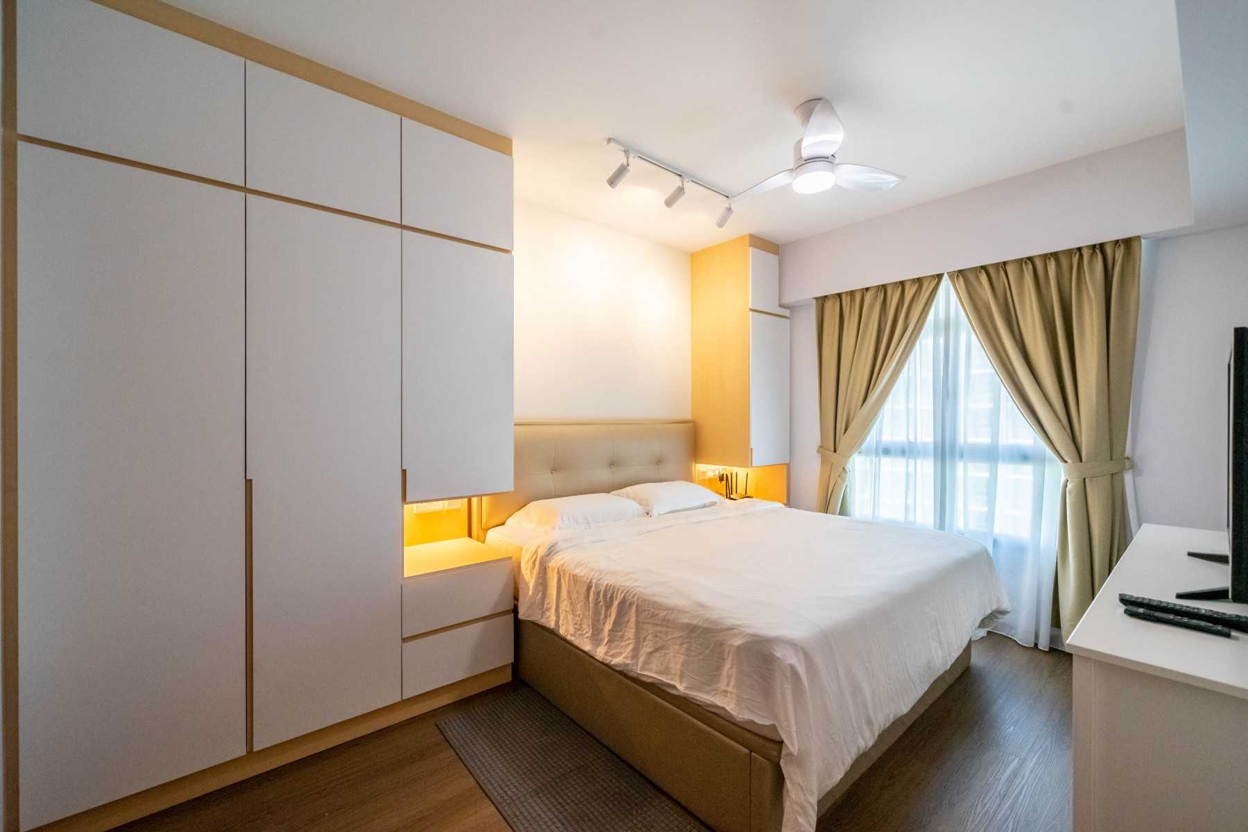 Modern Bedroom with Wardrobe and Built-in Bed