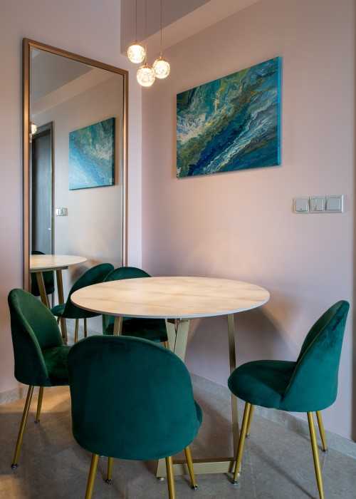 Eclectic Dining Room at Seaside Residence