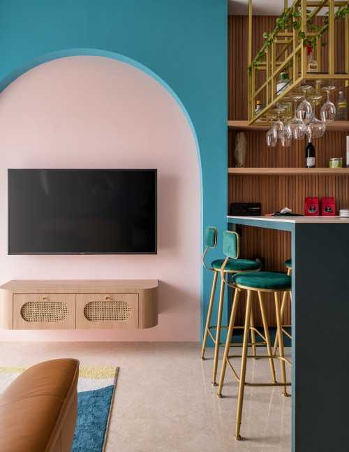 Eclectic Living Room at Seaside Residence