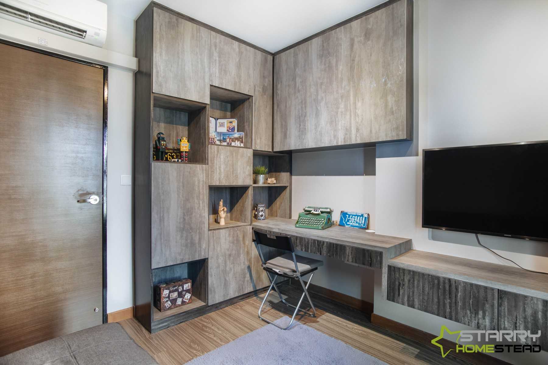 Industrial Study with Storage Cabinets and Computer Table
