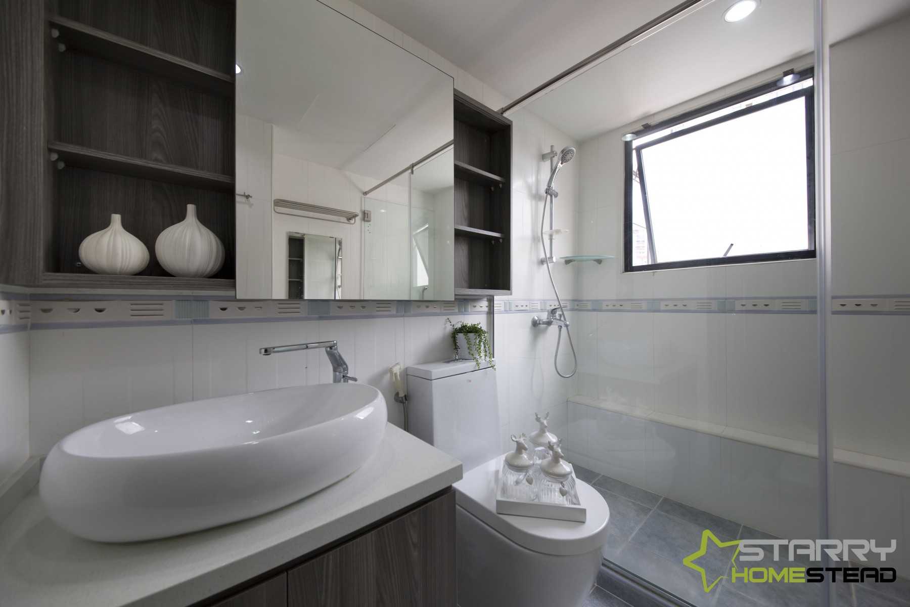 Modern Bathroom with Mirror and Vanity Counter