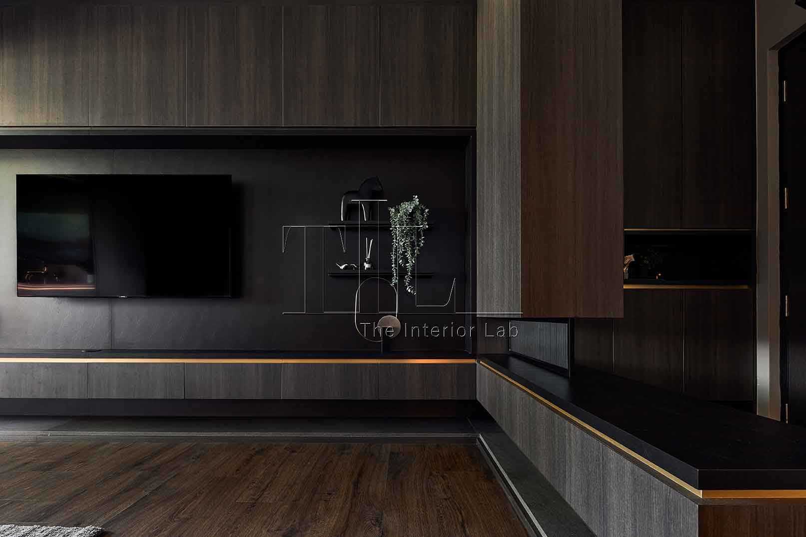 Modern Living Room with Feature Wall and TV