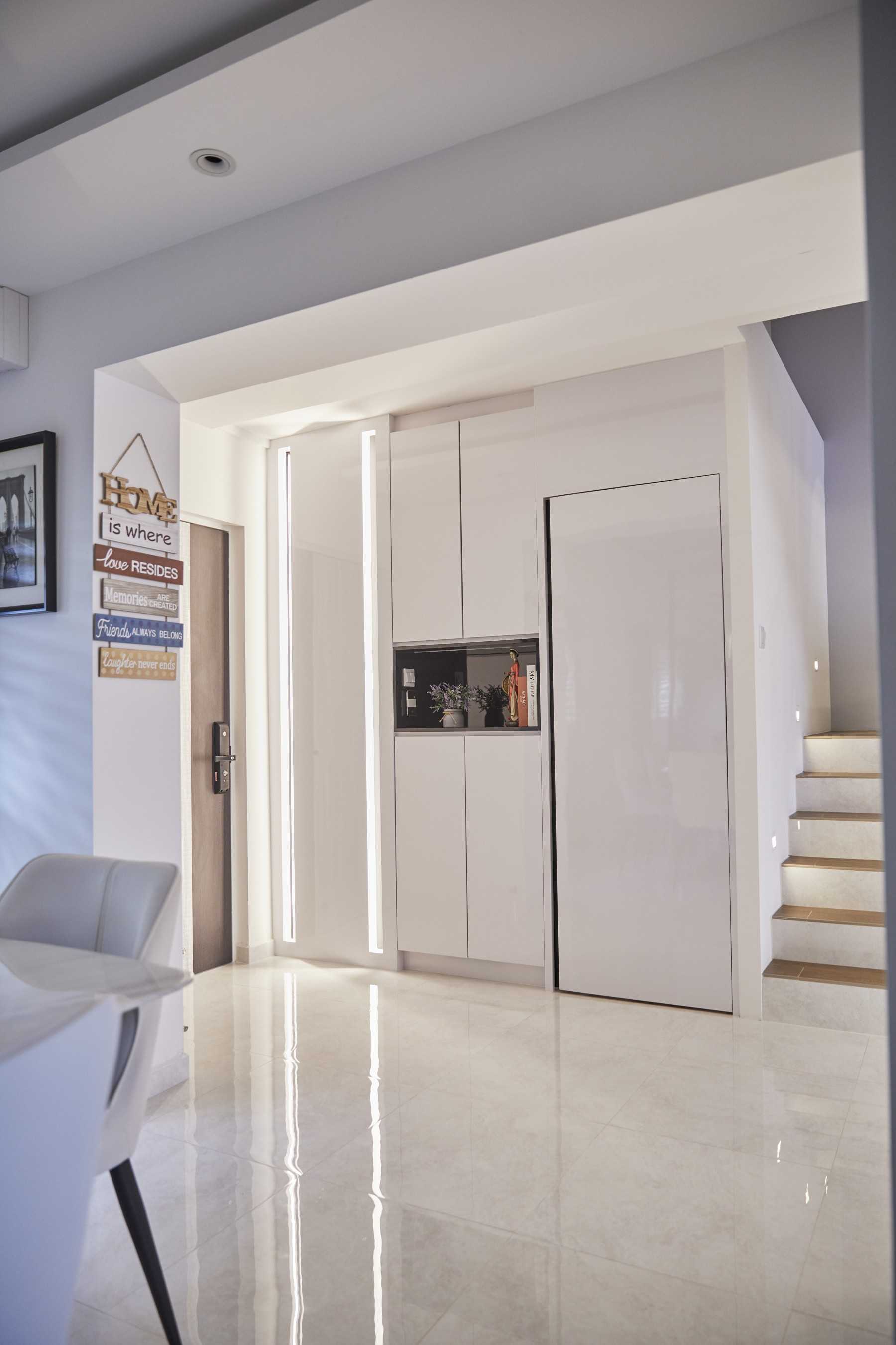 Modern Dining Room with Wardrobe and Paintings