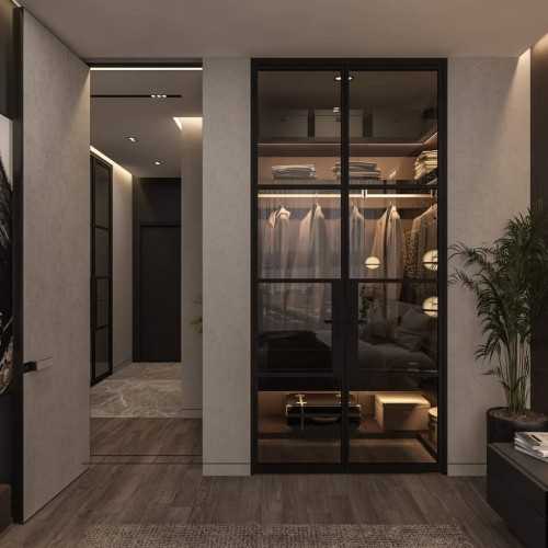 Contemporary Walk-in Wardrobe at Condo @ Bukit Timah