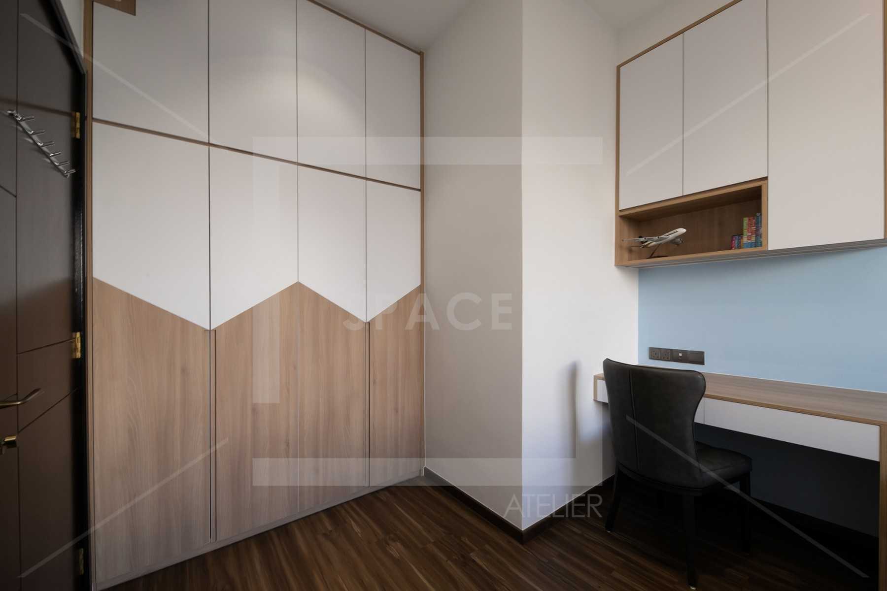 Modern Home Office with Desk and Storage Cabinets