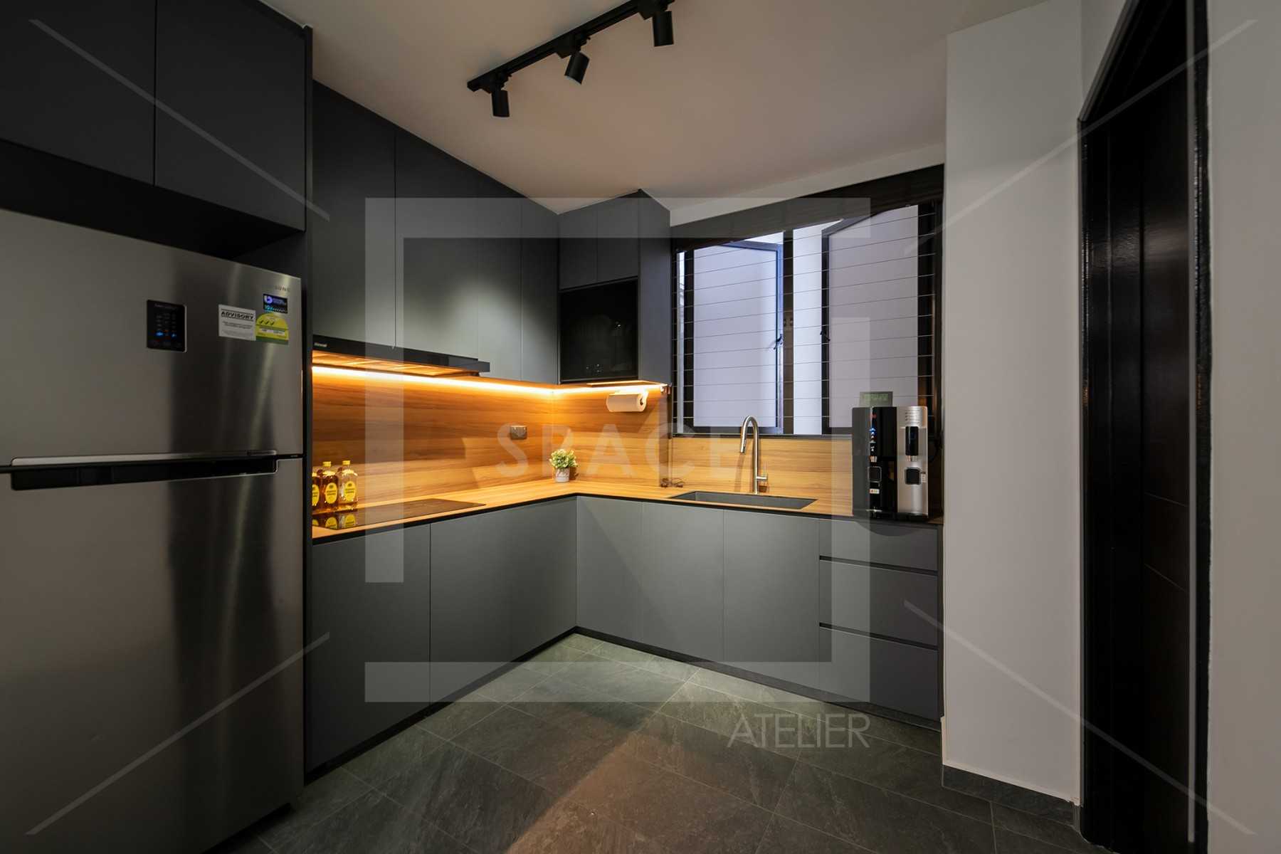 Modern Kitchen with Kitchen Window and Cupboard