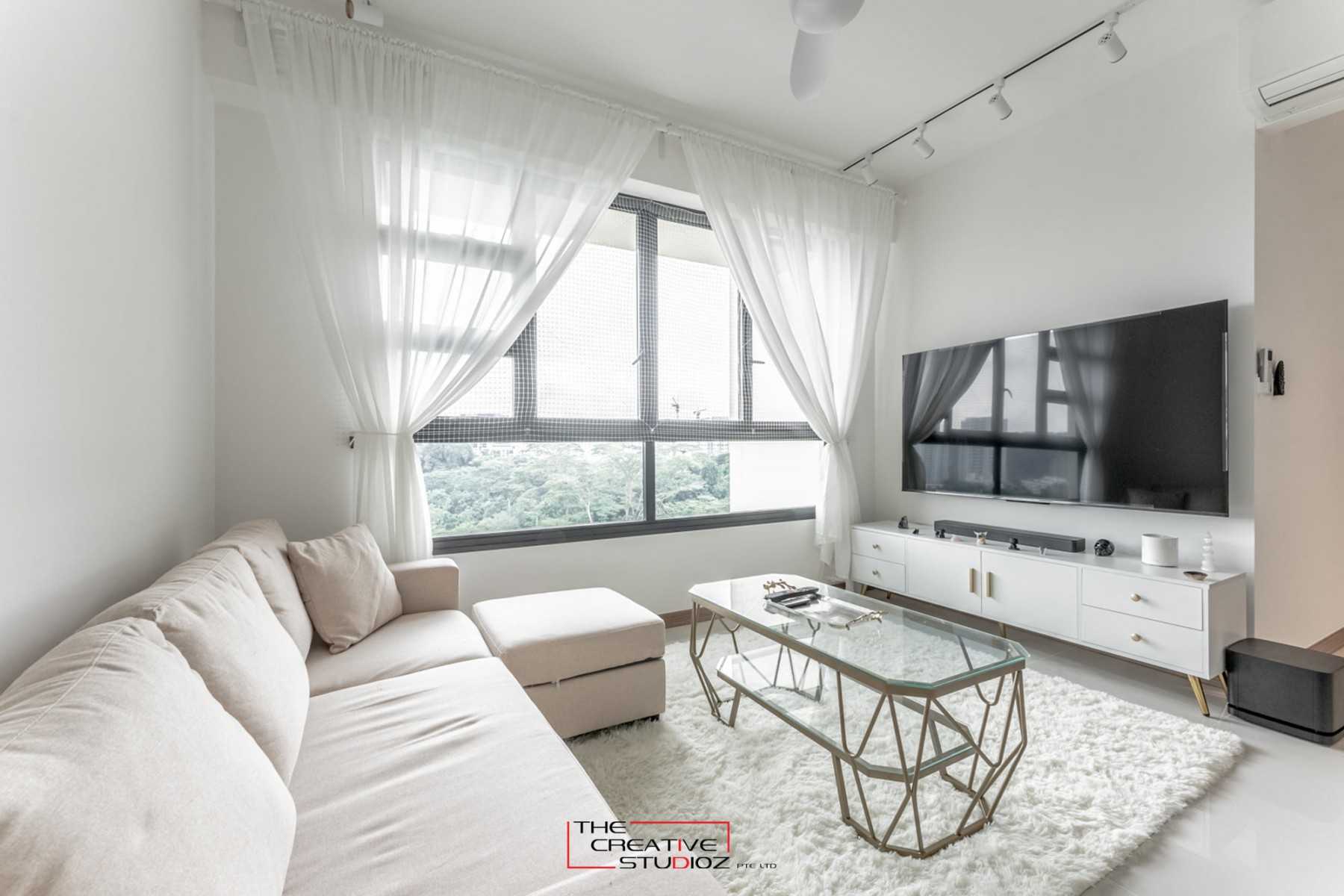 Minimalist Living Room with TV Console and Sofa