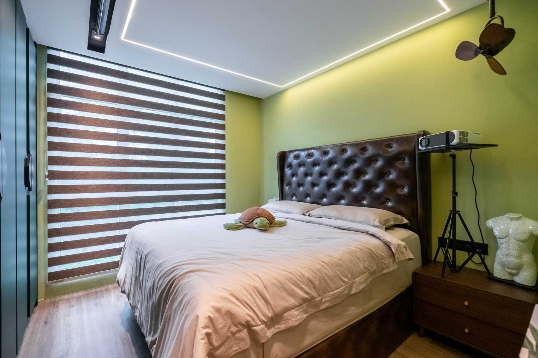 Contemporary Bedroom with Wardrobe and Built-in Bed